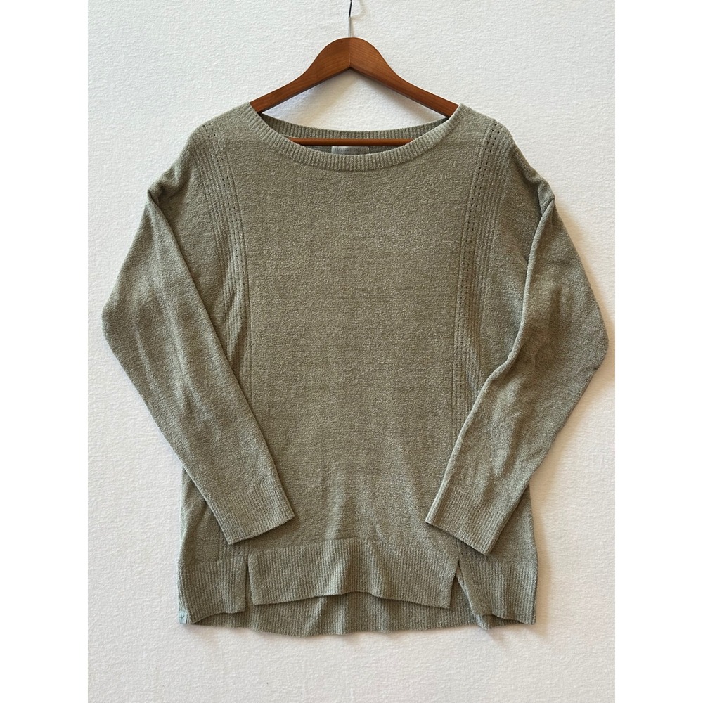 Barefoot Dreams CozyChic Ultra Lite Sweater Olive Green Medium BDWCU21116